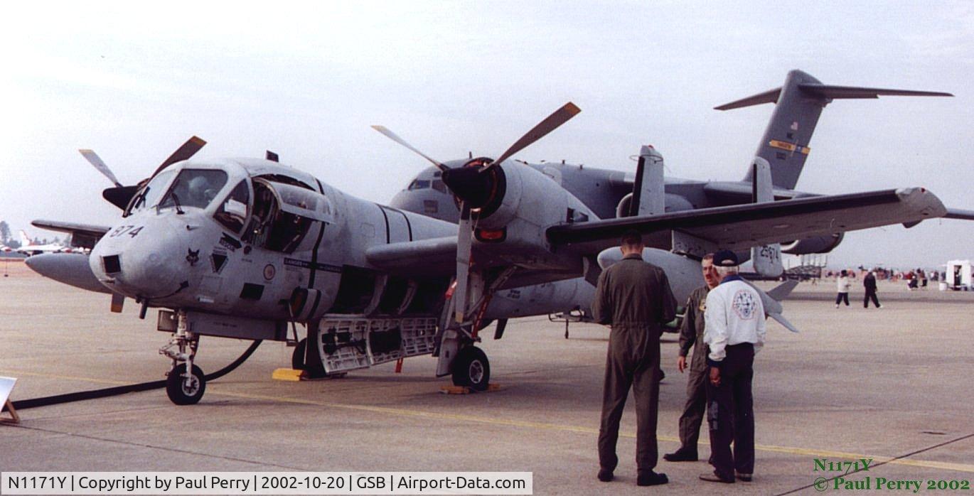 N1171Y, 1962 Grumman OV-1D Mohawk C/N 33B, Seen at Seymour Johnson, before the shark mouth, and SLAR