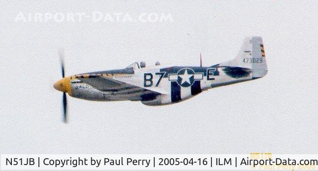 N51JB, 1944 North American P-51D Mustang C/N 122-39488, The Bald Eagle over Wilmington NC