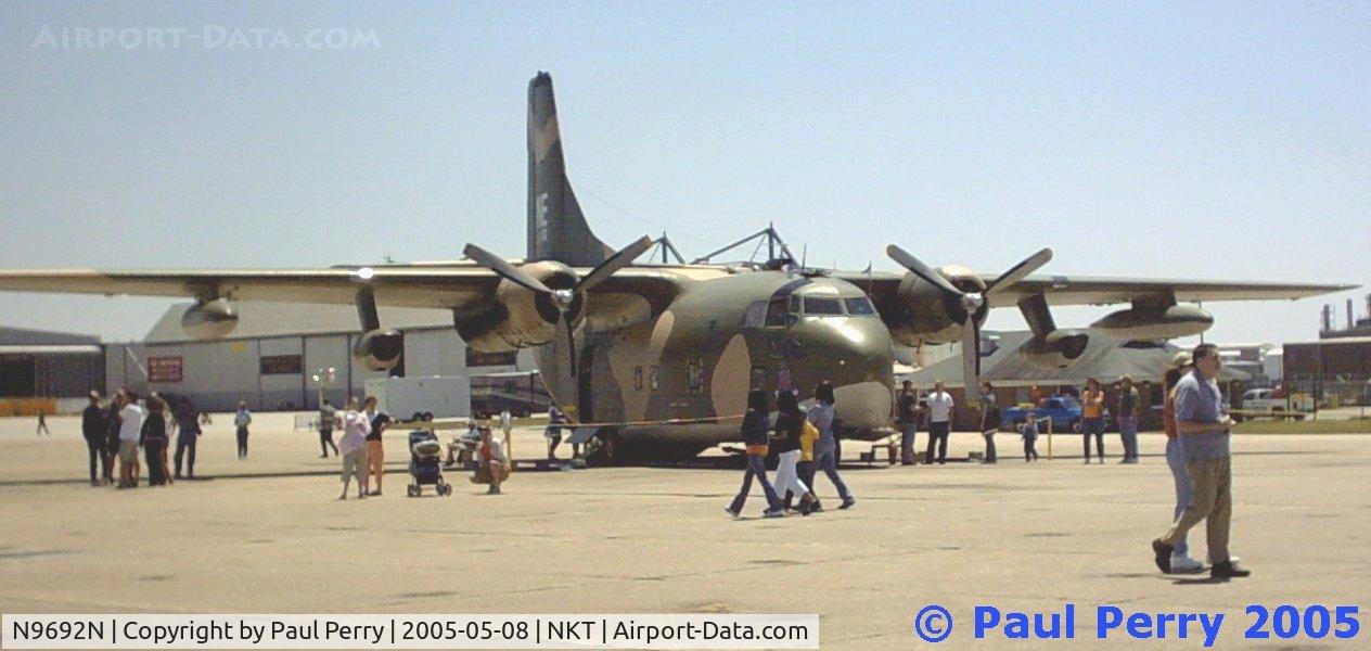 N9692N, 1954 Fairchild C-123K Provider C/N 20041, Hogging up the ramp at Cherry Point, not too far from home.
