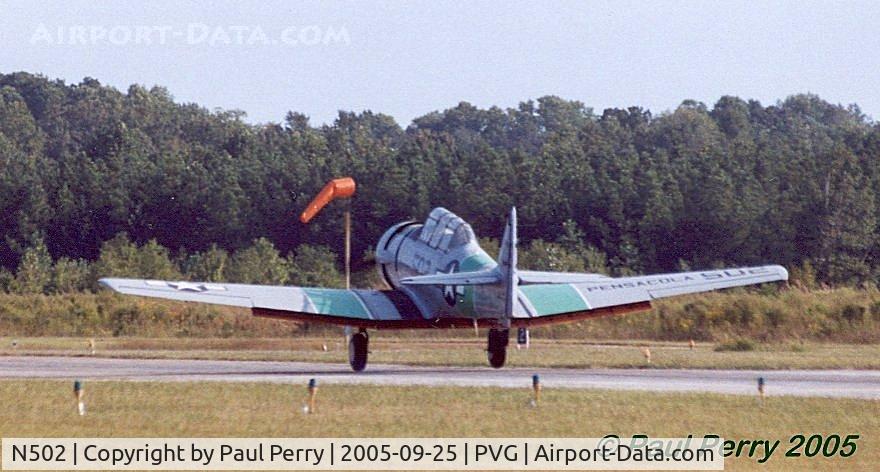 N502, 1941 North American SNJ-5 Texan Texan C/N 43689, Touchdown at PVG for Wings and Wheels '05