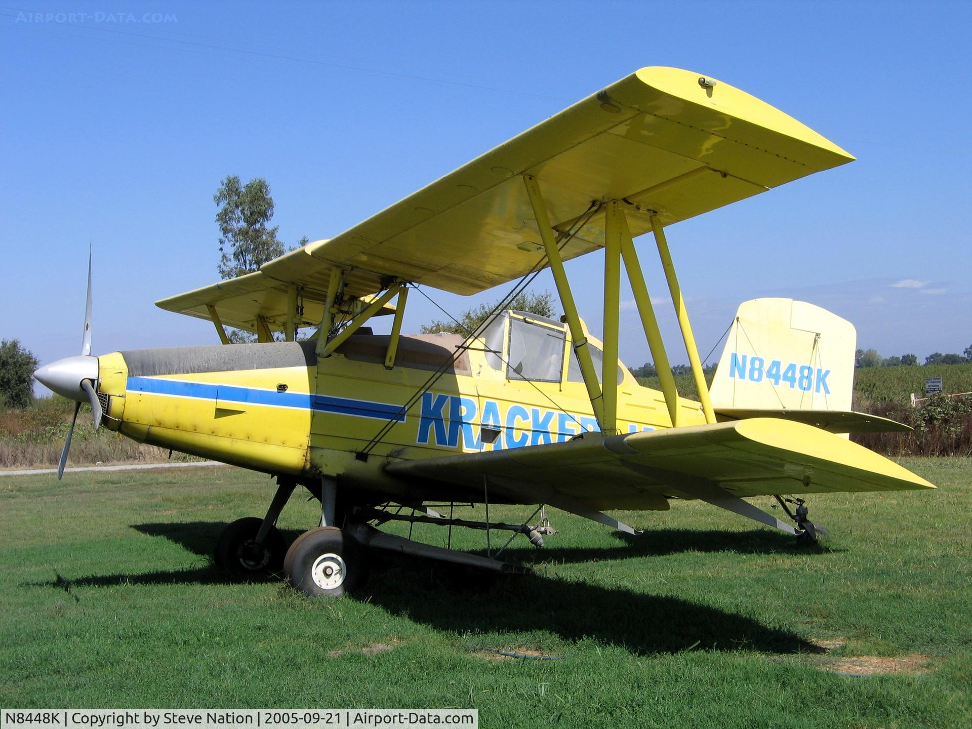 N8448K, 1982 Grumman-Schweizer G-164B C/N 698B, KRACKER JACK (doing business as Ag-Aviation) 1982 Grumman-Schweizer G-164B Turbo Ag-Cat conversion rigged as sprayer near Hamilton City, CA