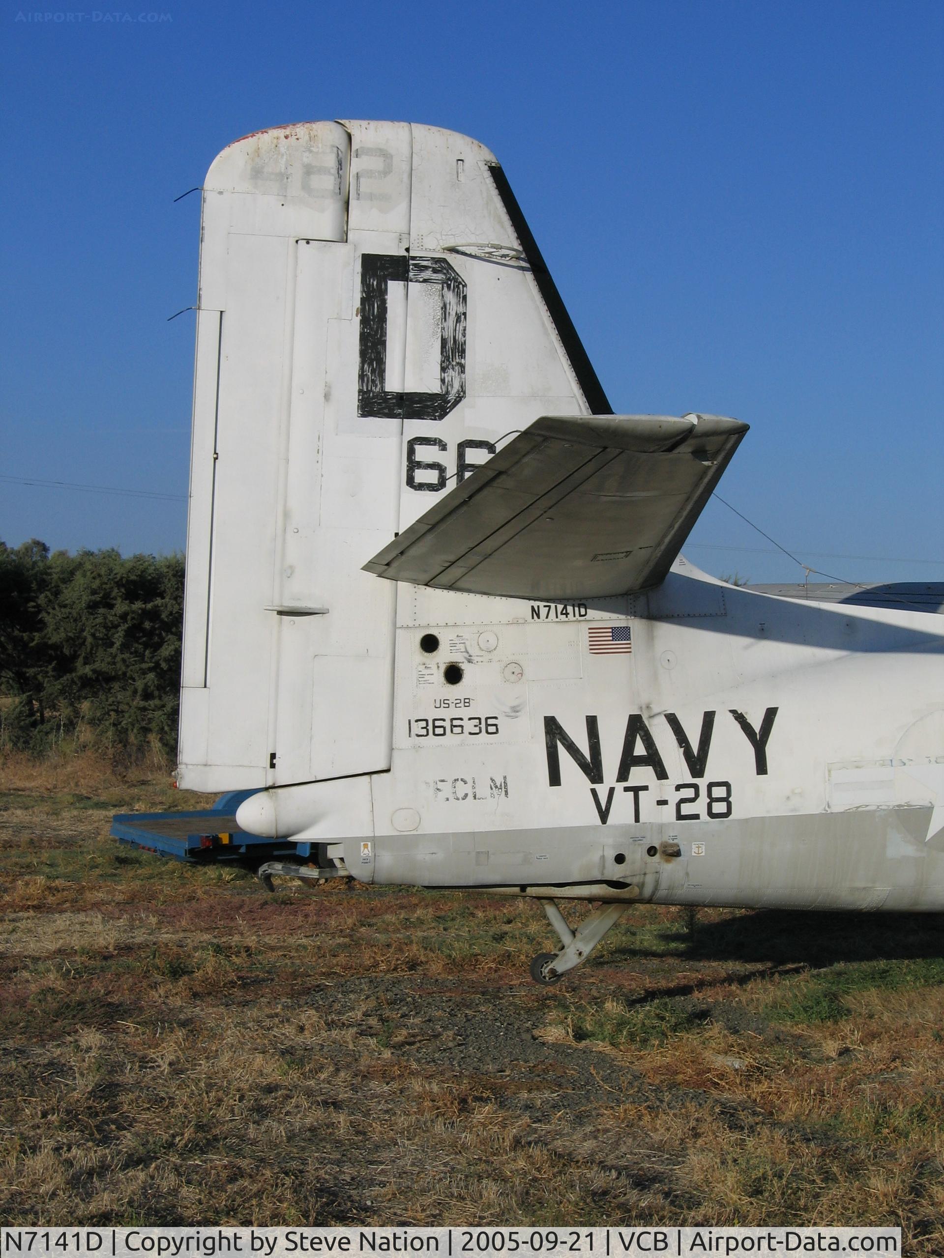 N7141D, 1957 Grumman S2F-1 Tracker C/N 545, close-uo of tail -- 1957 Grumman US-2B ex-VT-28 D/482 at Nut Tree Airport, Vacaville, CA