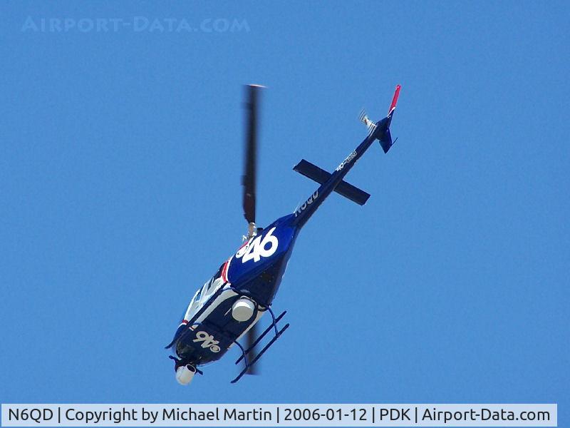 N6QD, 1992 Bell 206B C/N 4247, CBS46 Overhead PDK Returning To Charlie Pad