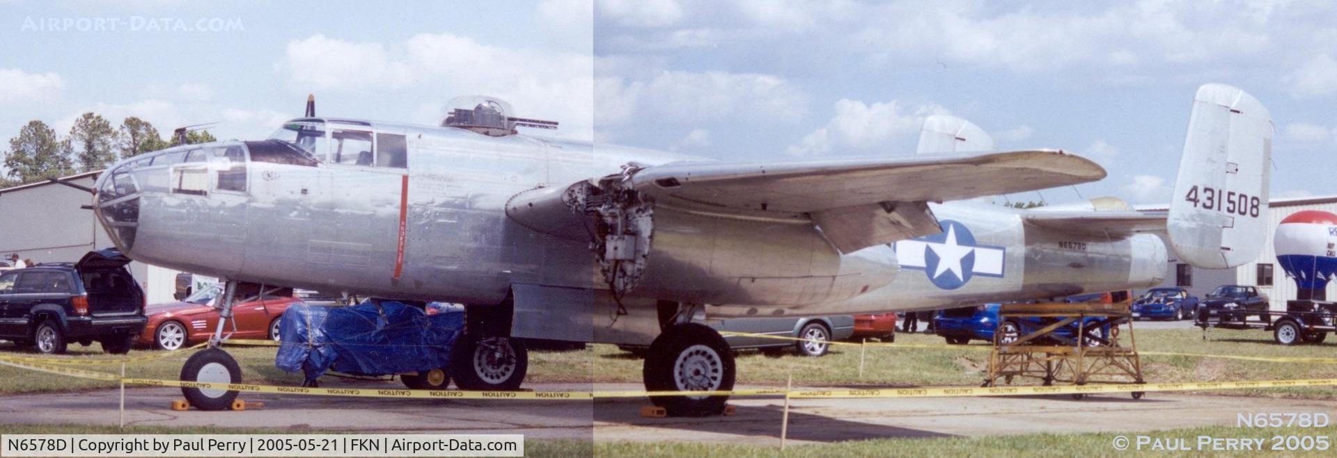 N6578D, 1944 North American B-25J Mitchell Mitchell C/N 108-34783, Took two shots from the same spot, and here they are.