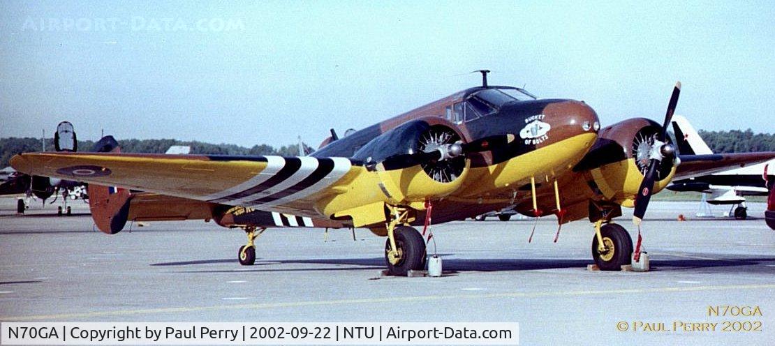 N70GA, 1946 Beech D18S C/N A-177, The Dixie Wings' (CAF) Expeditor on static at NAS Oceana