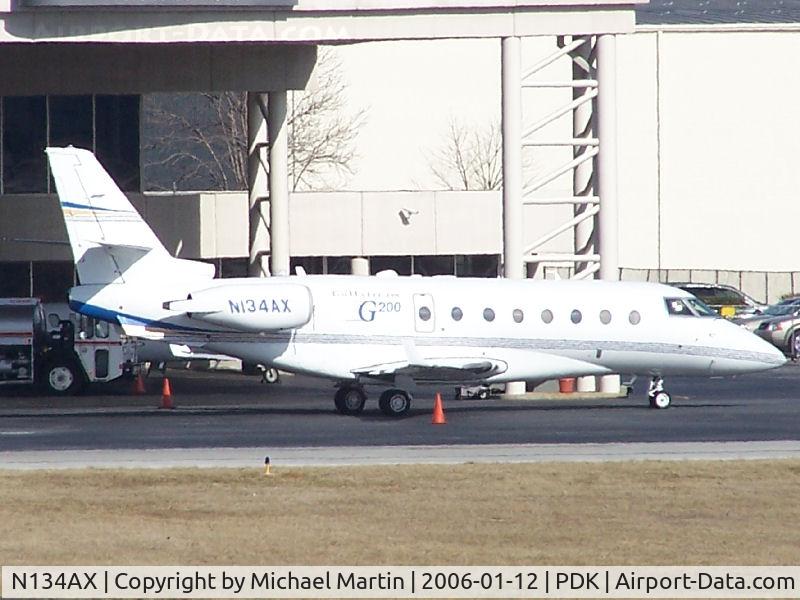 N134AX, 2001 Israel Aircraft Industries G200 C/N 034, Tied down @ Signature Flight Services (Long range photo - pardon image)