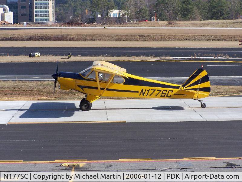 N177SC, 1977 Piper PA-18-160 C/N 18-7709165, Taxing to Epps Air Service
