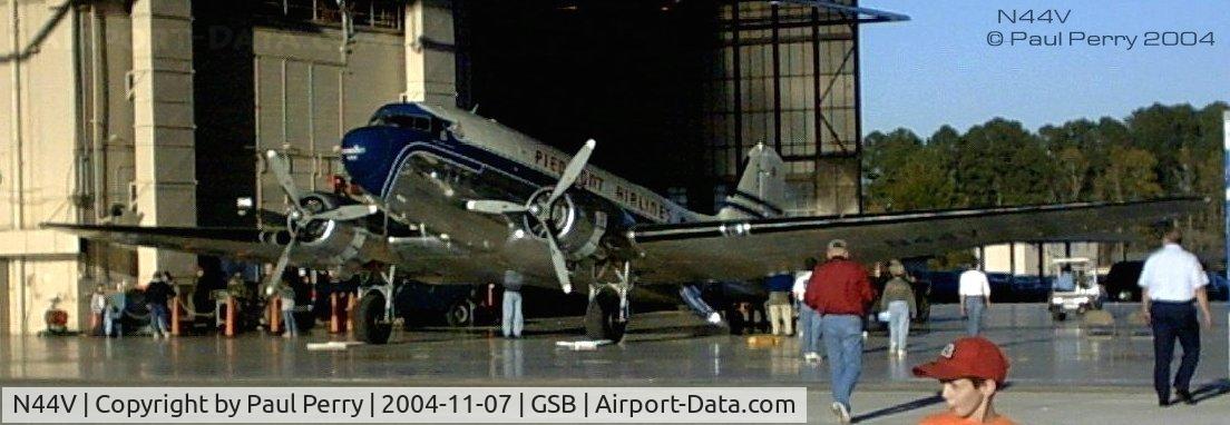 N44V, 1942 Douglas DC-3 C/N 4545, Displayed in the hanger at Seymour Johnson