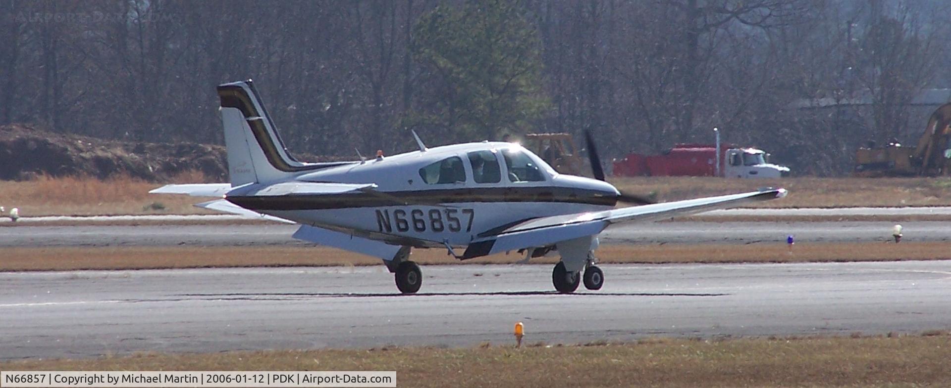 N66857, 1979 Beech F33A Bonanza C/N CE-889, Landing PDK on 20R