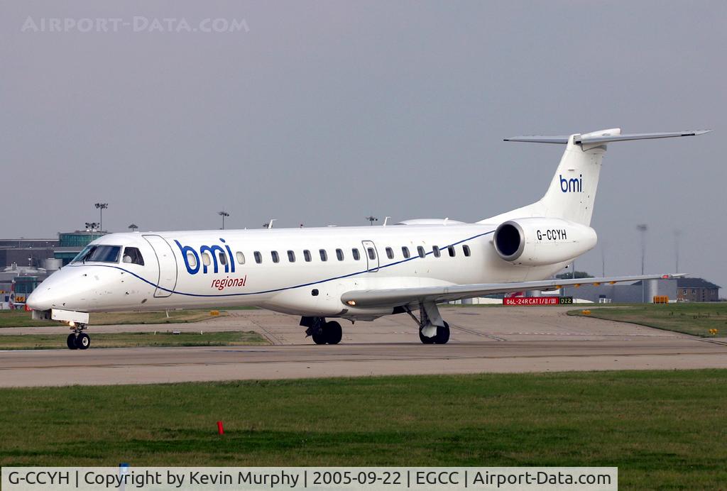 G-CCYH, 1998 Embraer EMB-145EP (ERJ-145EP) C/N 145070, Arriving at the threshold to 24L.