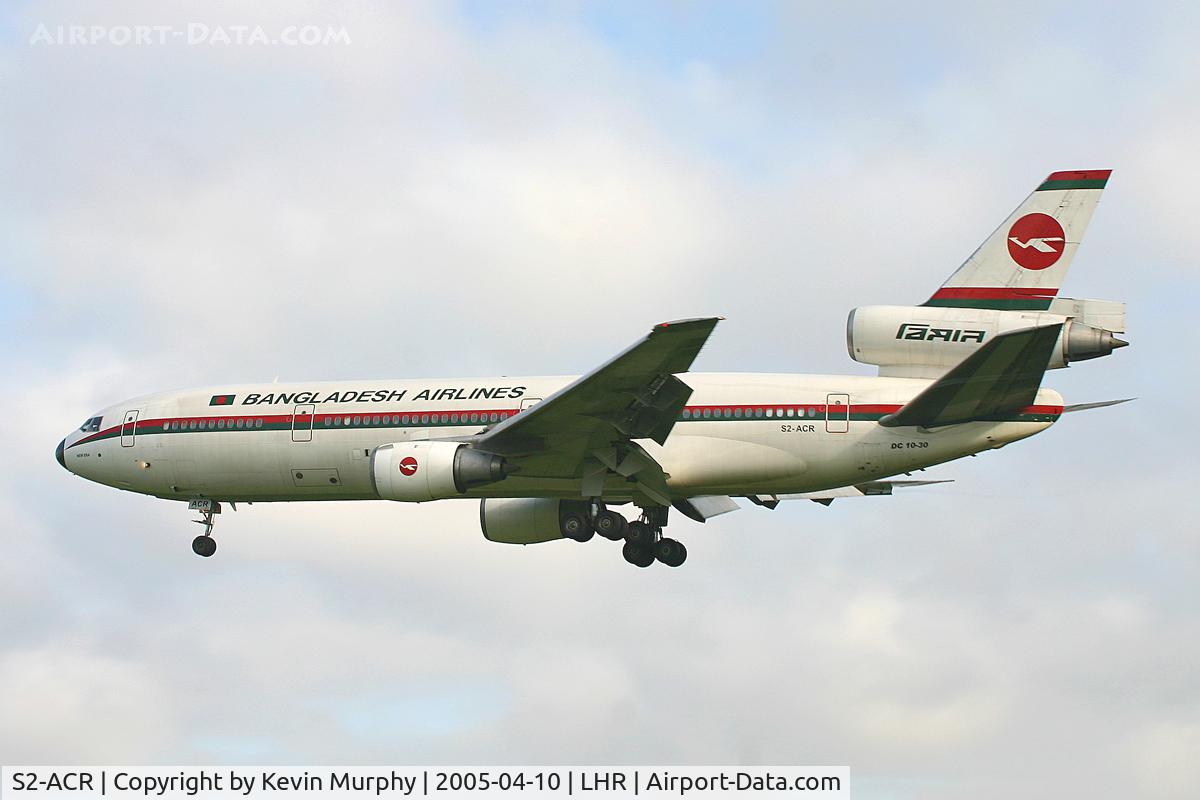 S2-ACR, 1988 McDonnell Douglas DC-10-30 C/N 48317, Arriving at Heathrows 27R.