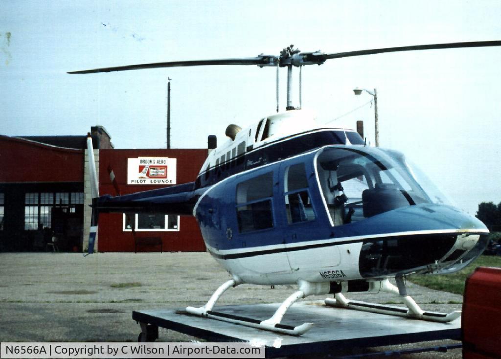 N6566A, 1973 Bell 206B JetRanger C/N 1204, Jet Ranger--owned by Win Schuler's restaurant late 1970s