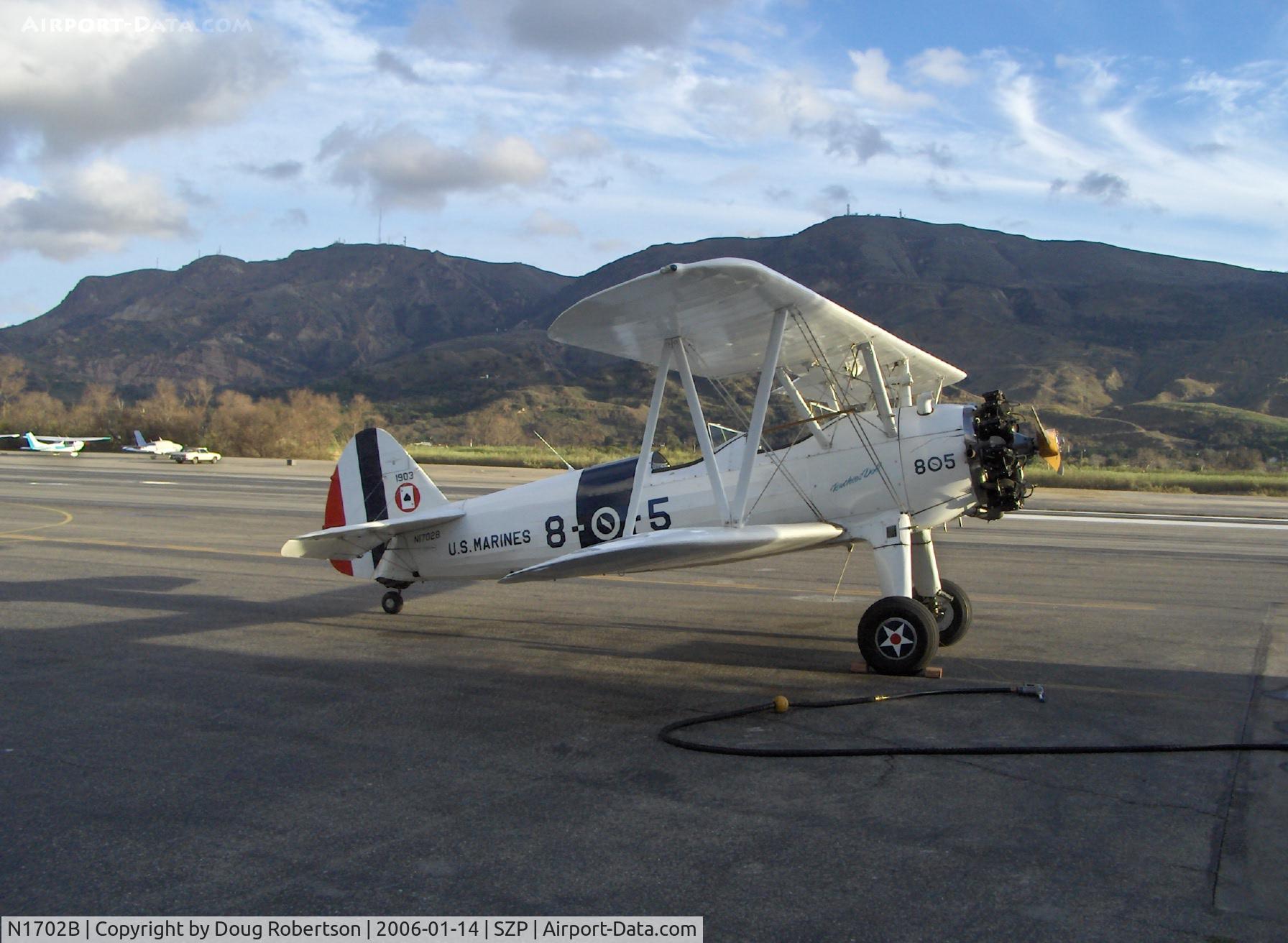 N1702B, 1942 Boeing PT-13D Kaydet (E75) C/N 75-5903, 1942 Boeing PT-13D, Cont. W670 220 Hp, 'Ruthies Doll'