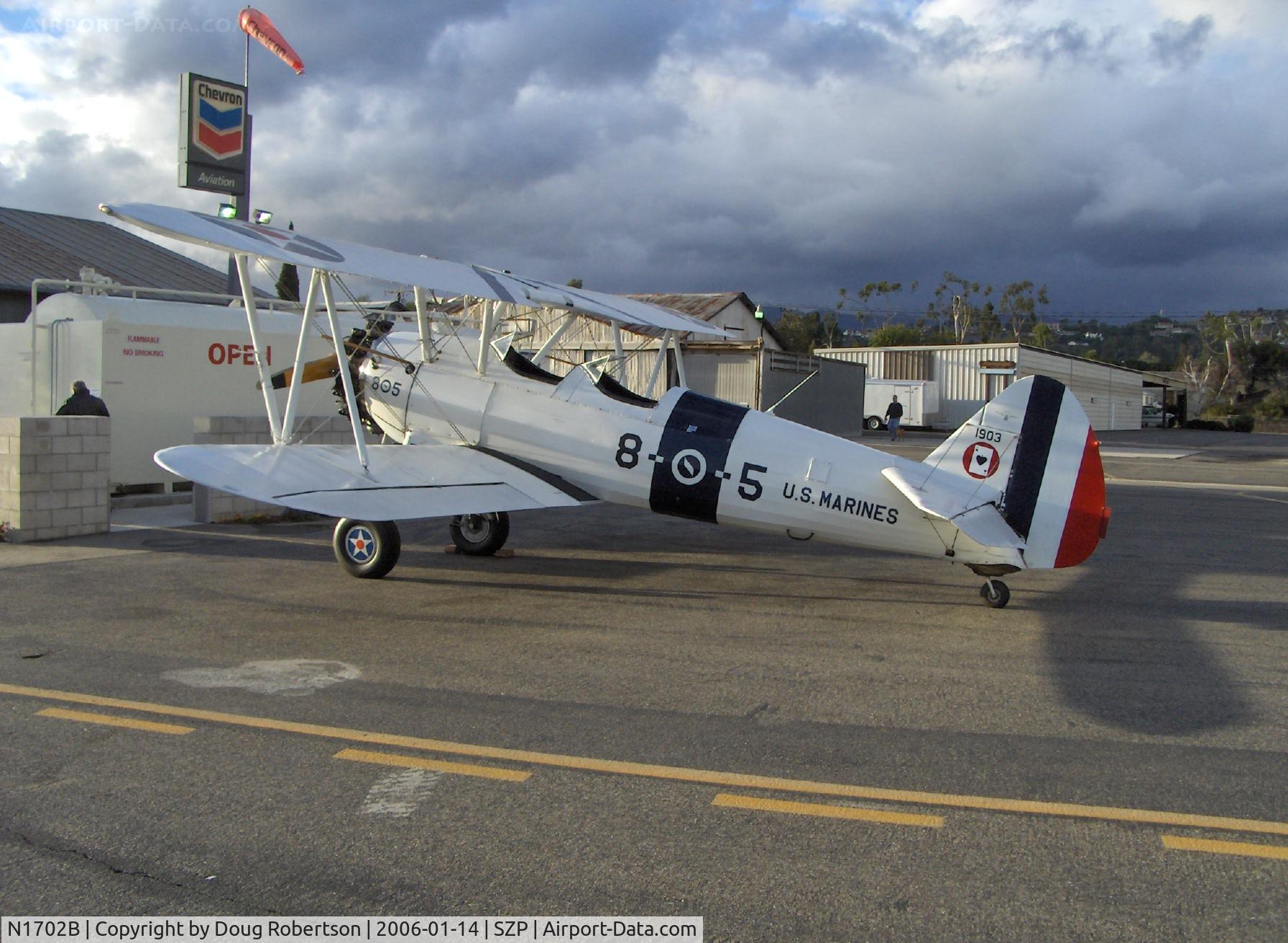 N1702B, 1942 Boeing PT-13D Kaydet (E75) C/N 75-5903, 1942 Boeing PT-13D, Cont. W670 220 Hp, 'Ruthies Doll'