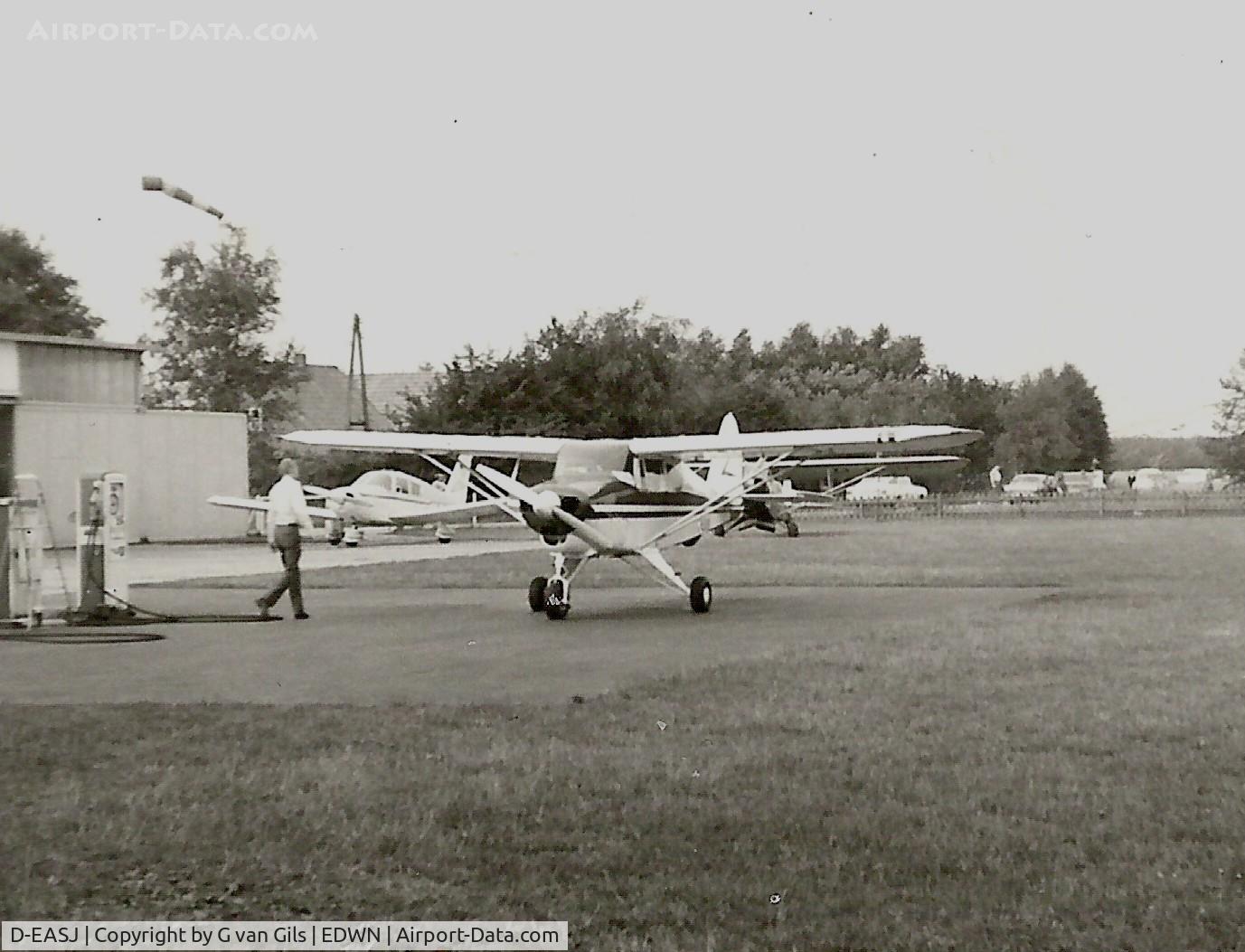 D-EASJ, 1969 Bolkow Bo-208C Junior C/N 695, This is the D-EASJ in 1970 at the airfield Nordhorn-Klausheide at that time registered as D-EABI. My first flight ever was with this aircraft.