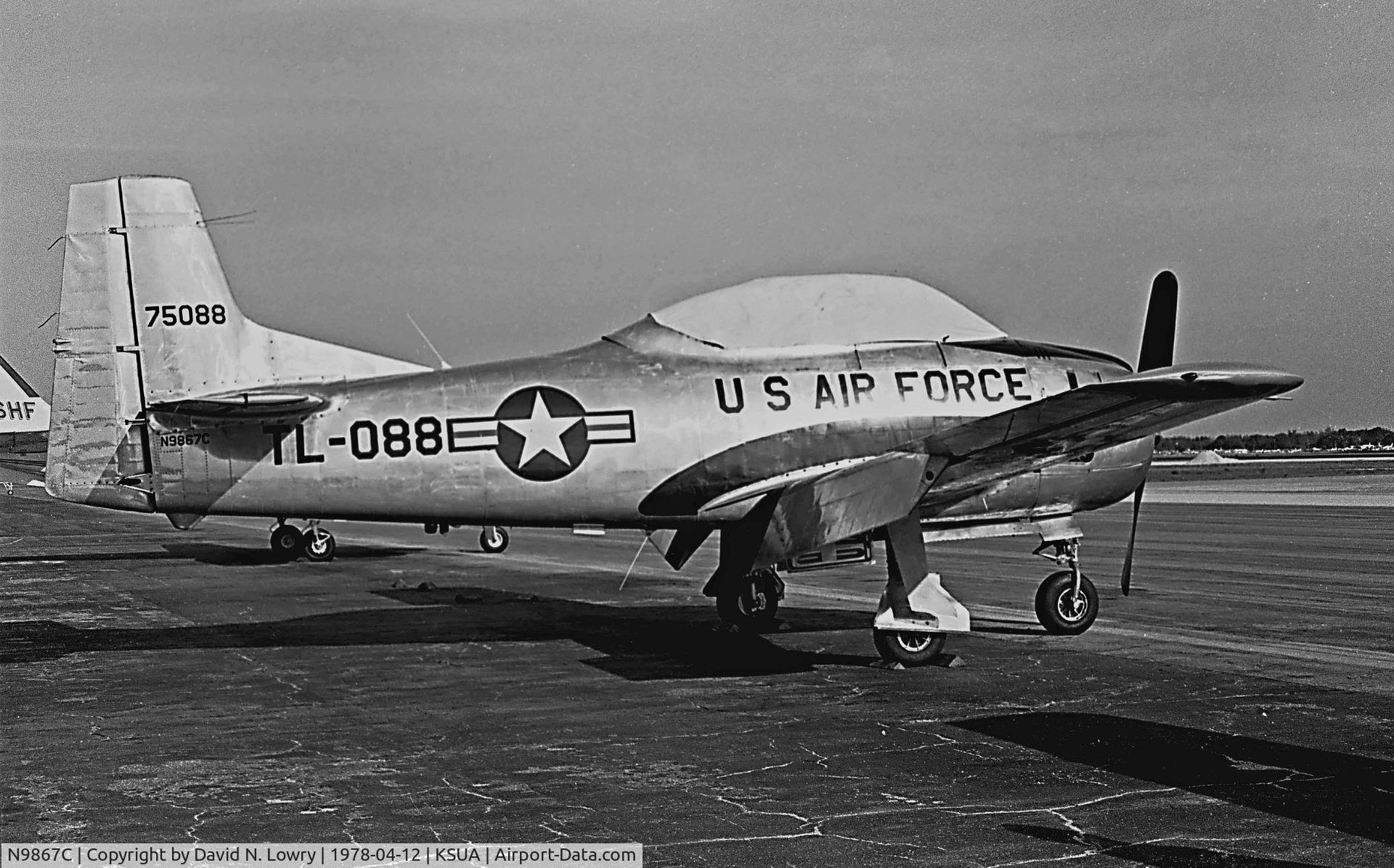 N9867C, 1949 North American T-28A Trojan C/N 491669, N9867C KSUA April 1978