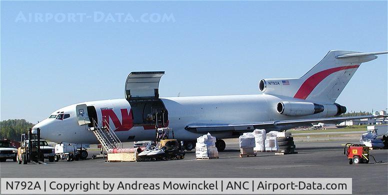 N792A, 1967 Boeing 727-22C C/N 19195, At Anchorage International Airport