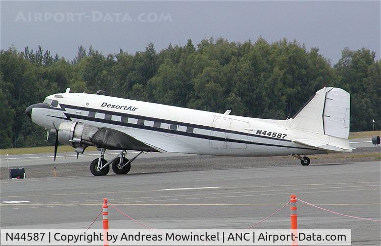 N44587, 1944 Douglas C-47A-20-DK Skytrain  (DC-3C) C/N 12857, At Anchorage International Airport