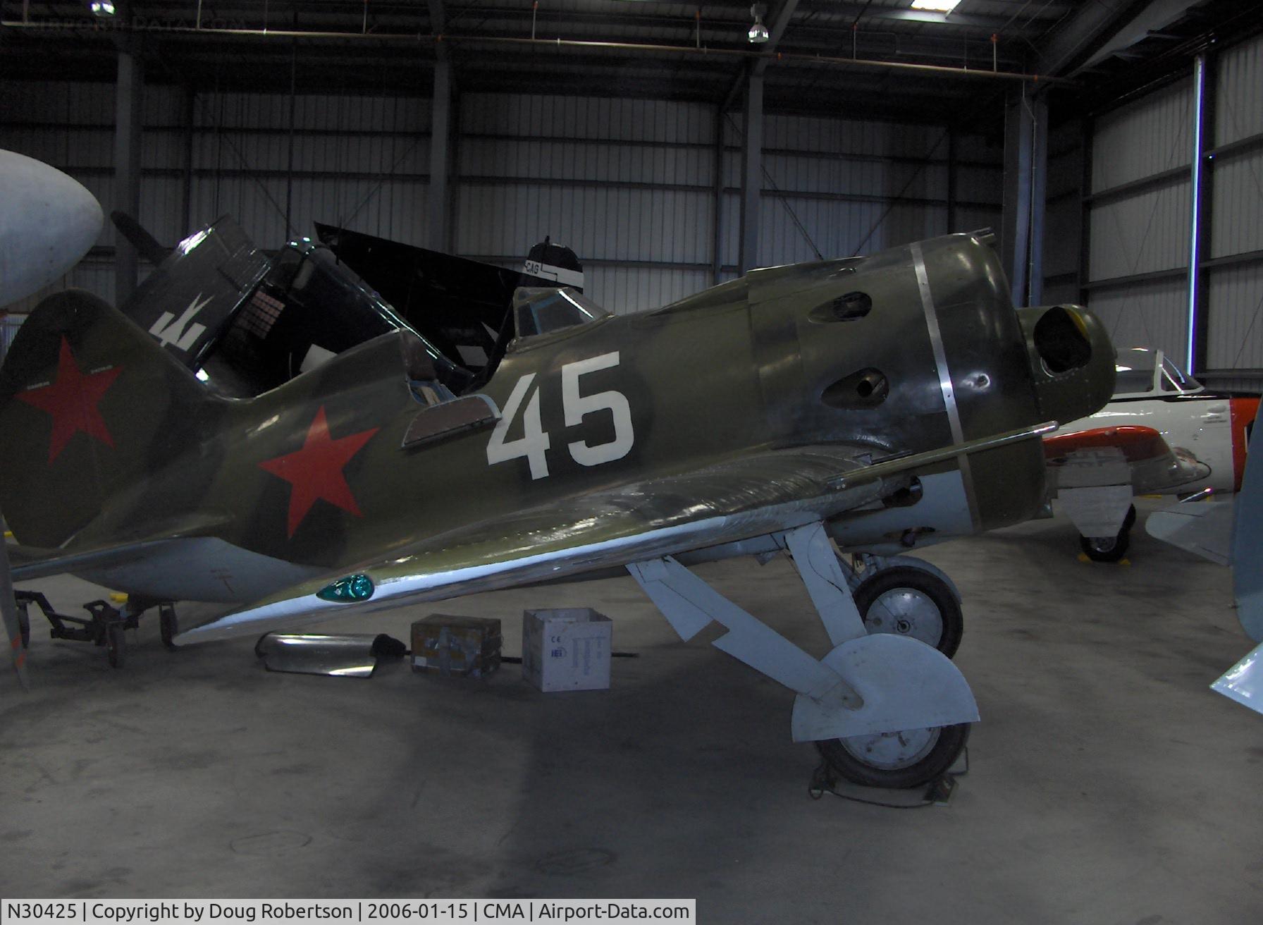 N30425, 1939 Polikarpov I-16 Type 24 C/N 2421645, 1939 Polikarpov I-16 Ishak 'Little Donkey' Type 24, M-62 1,000 Hp radial. Note strong resemblance to the Granville Bros. Gee Bee Super Sportsters R1 & R2 racers of the 1930s. See/read my article this site under Aircraft History-Warbirds re the I-16.