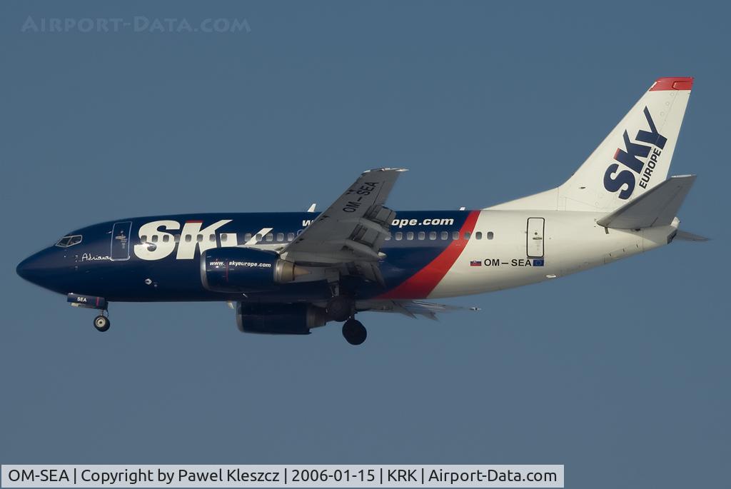 OM-SEA, 1992 Boeing 737-500 C/N 25186, landing