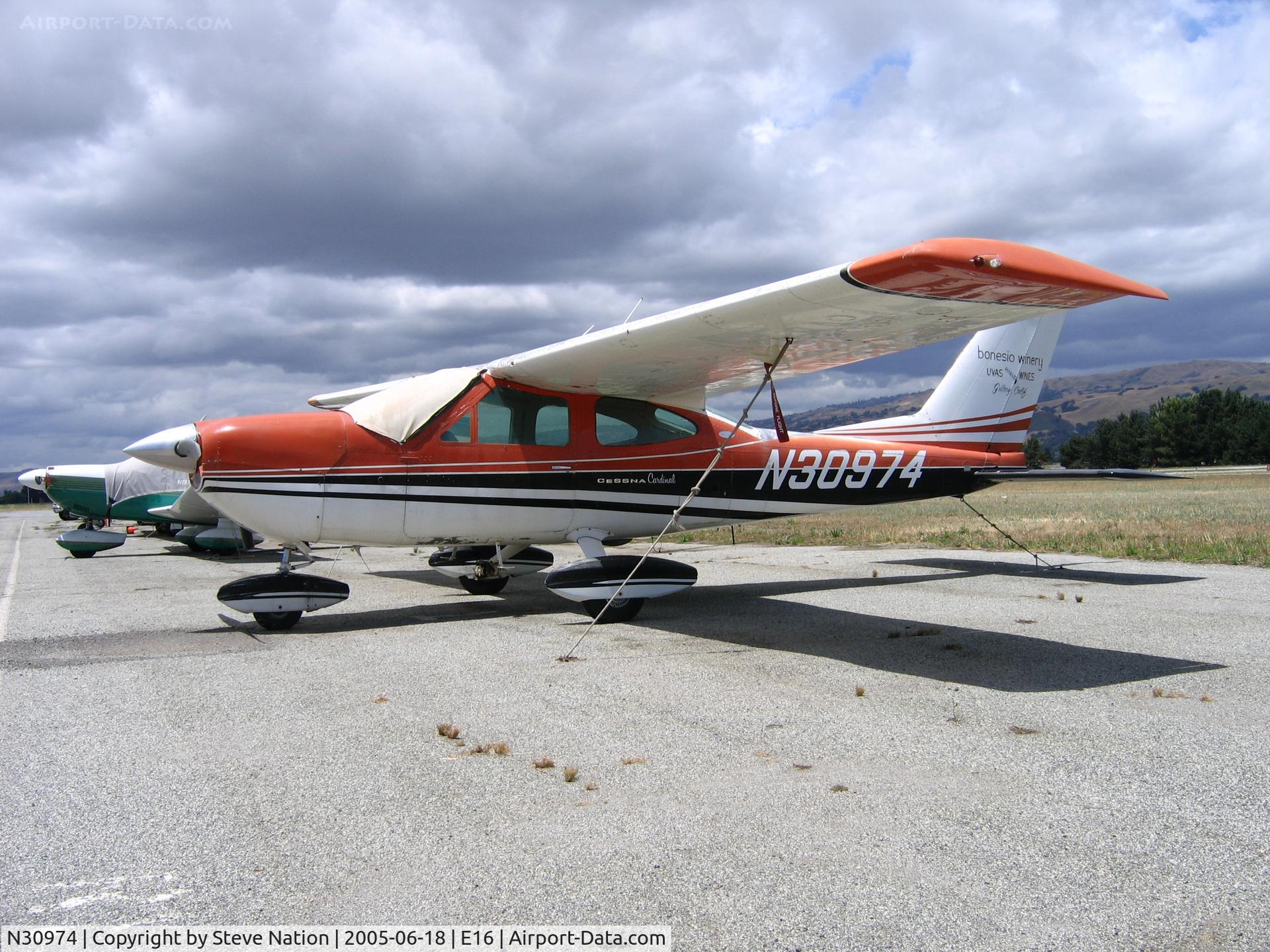 N30974, 1970 Cessna 177B Cardinal C/N 17701576, Bonesio Winery 1970 Cessna 177B at San Martin, CA