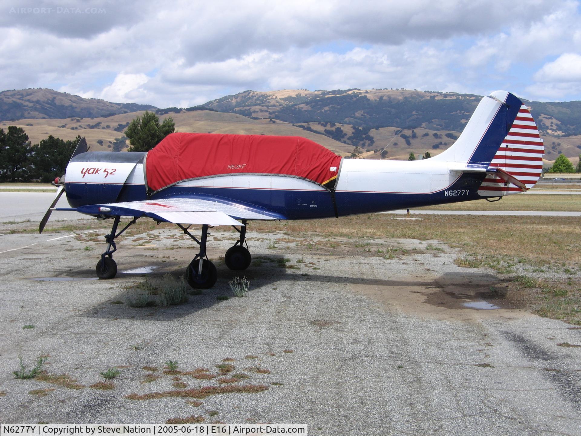 N6277Y, 1982 Yakovlev (Aerostar) Yak-52 C/N 821905, 1982 Yakolev YAk-52 with canopy cover at San Martin, CA