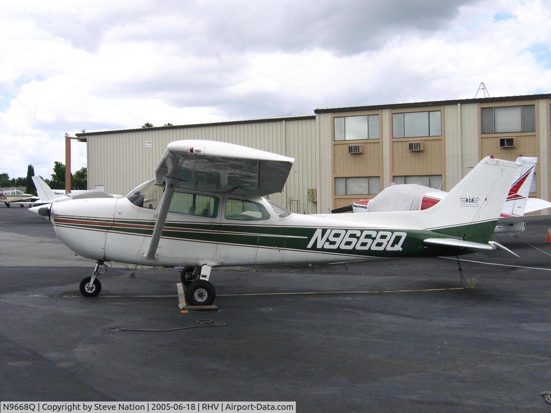 N9668Q, 1975 Cessna 172M C/N 17265752, ASA/American Scool of Aviation (titles) 1975 Cessna 172M at Reid-Hillview Airport, San Jose, CA