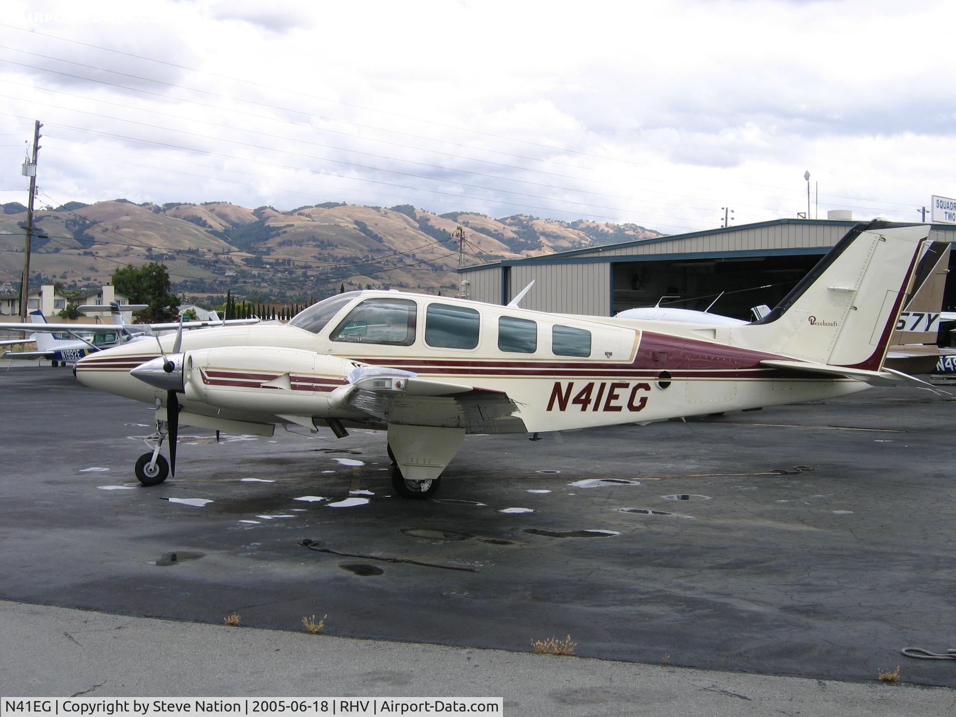 N41EG, 1978 Beech 58TC Baron C/N TK-75, D & S Equipment 1978 Beech 58TC at Reid-Hillview Airport, San Jose, CA