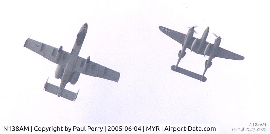 N138AM, 1943 Lockheed P-38J Lightning C/N 44-23314, Heritage flight with a 23rd Fighter Group A-10
