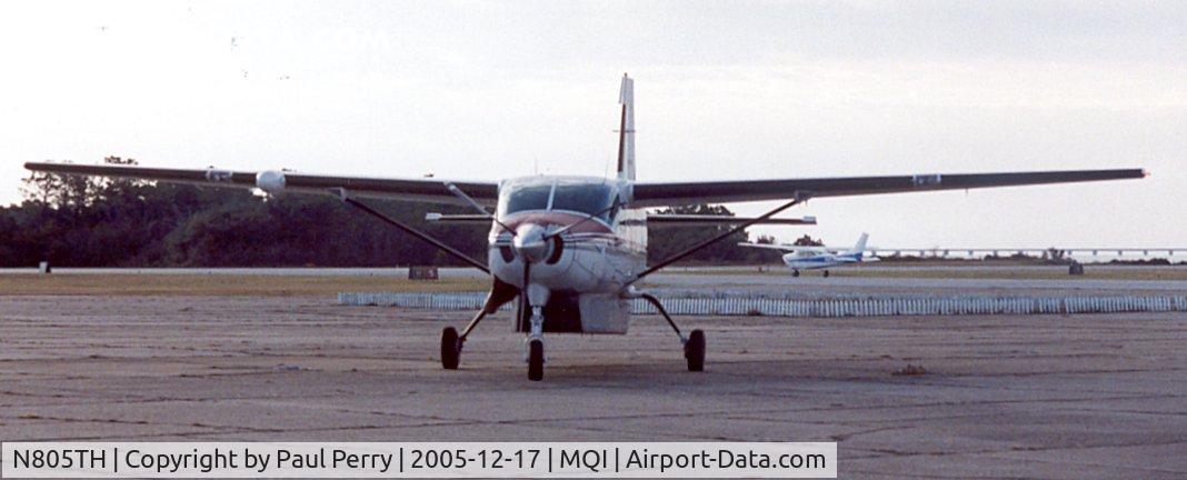 N805TH, 1997 Cessna 208B C/N 208B0609, Parked just inside the fence directly after her landing.