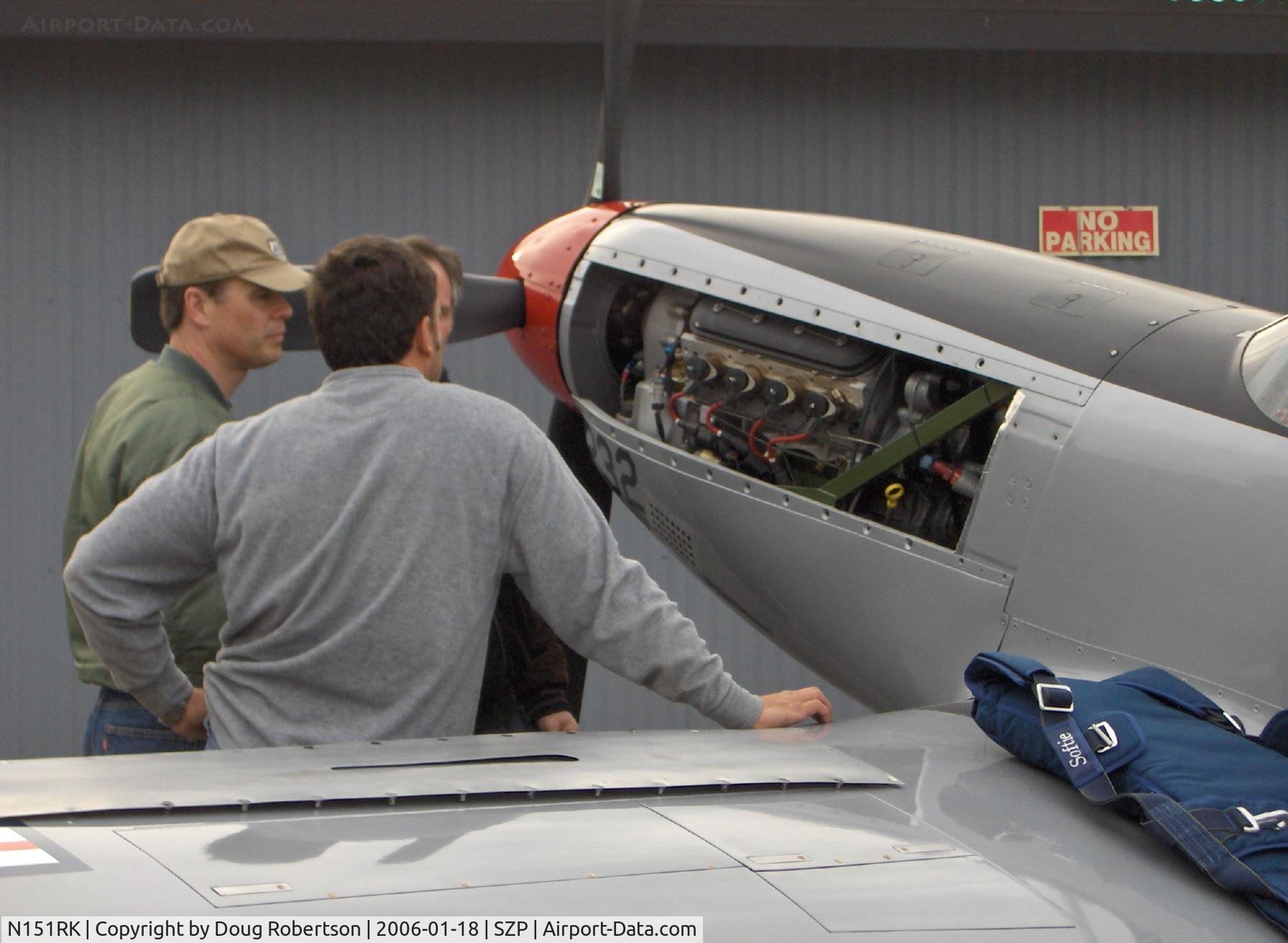 N151RK, 1998 North American TF-51 Replica C/N 060, 1998 OLIVER TF-51, LS6 Corvette engine partially uncowled