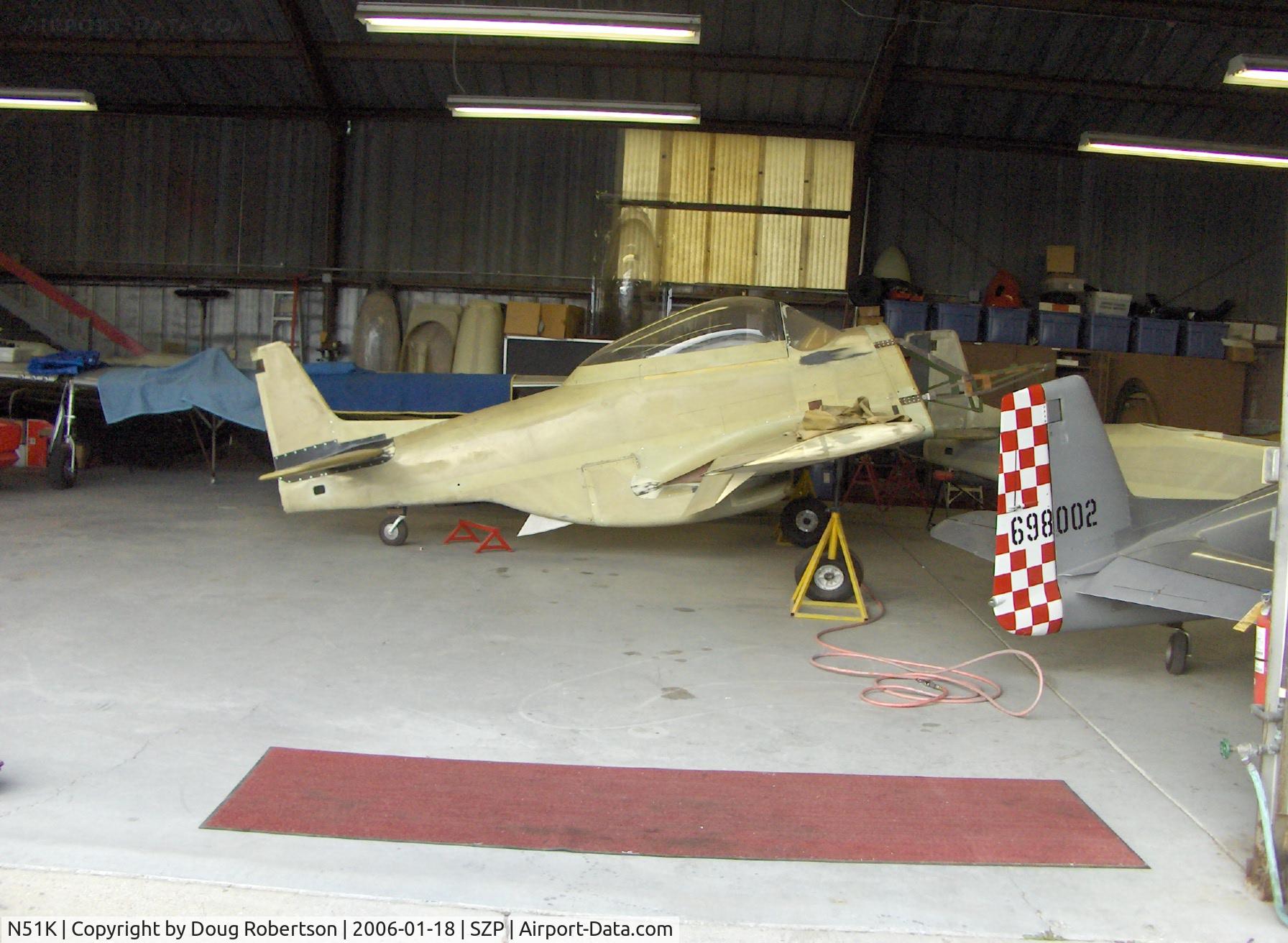 N51K, 1992 North American P-51D Mustang Replica C/N 001, N51K Checkerboard rudder & Legendary Aircraft LLC TF-51 70% scale two place in build