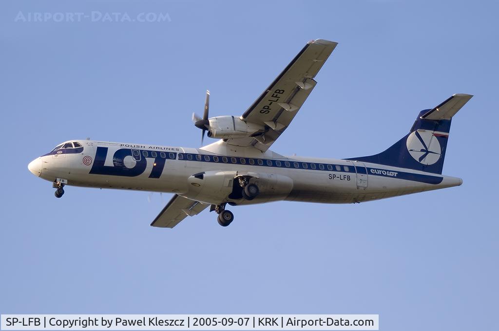SP-LFB, 1991 ATR 72-202(F) C/N 265, evening landing