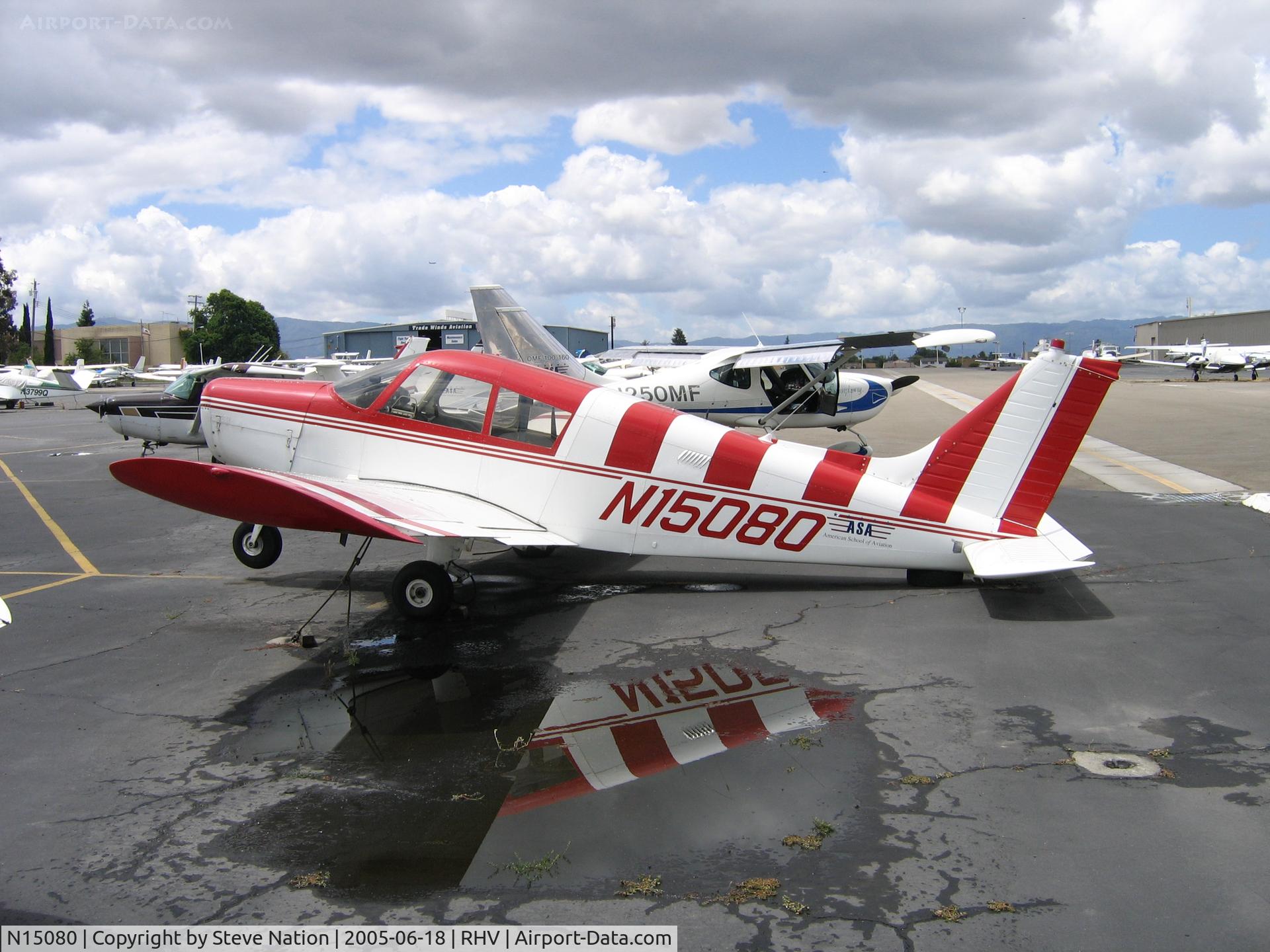 N15080, 1972 Piper PA-28-140 C/N 28-7225540, ASA/American School of Aviation (titles) 1972 Piper PA-28-140 minus engine at Reid-Hillview Airport, San Jose, CA