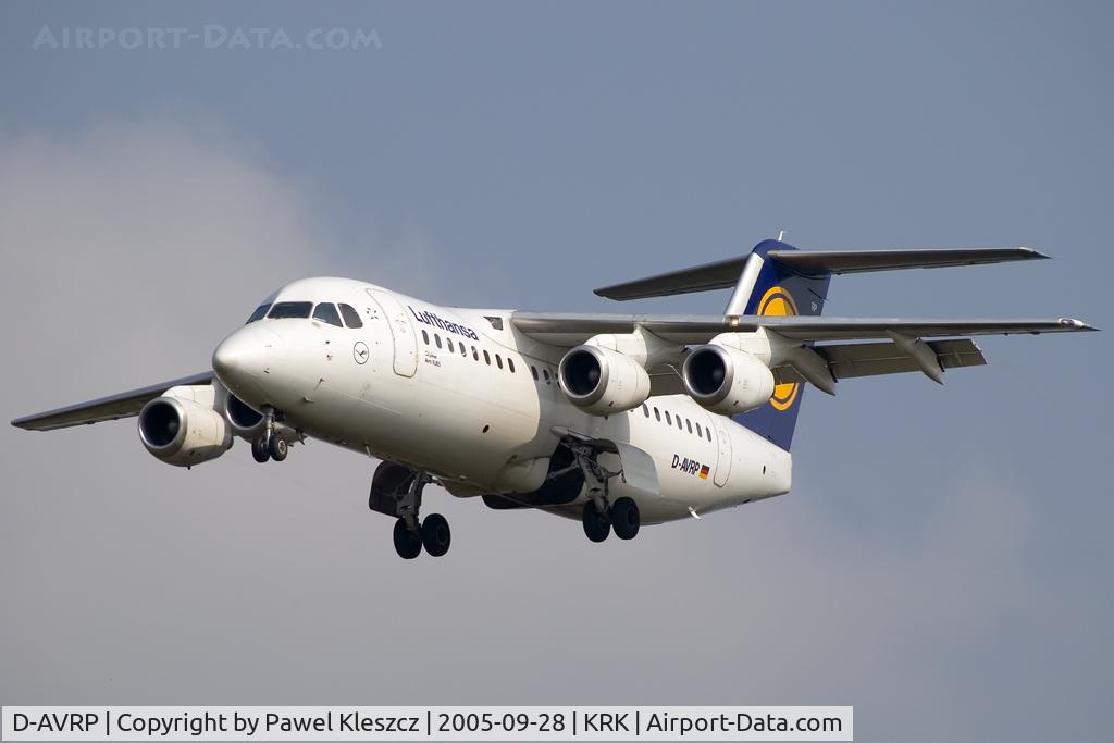 D-AVRP, 1997 British Aerospace Avro 146-RJ85 C/N E.2303, RWY25 landing