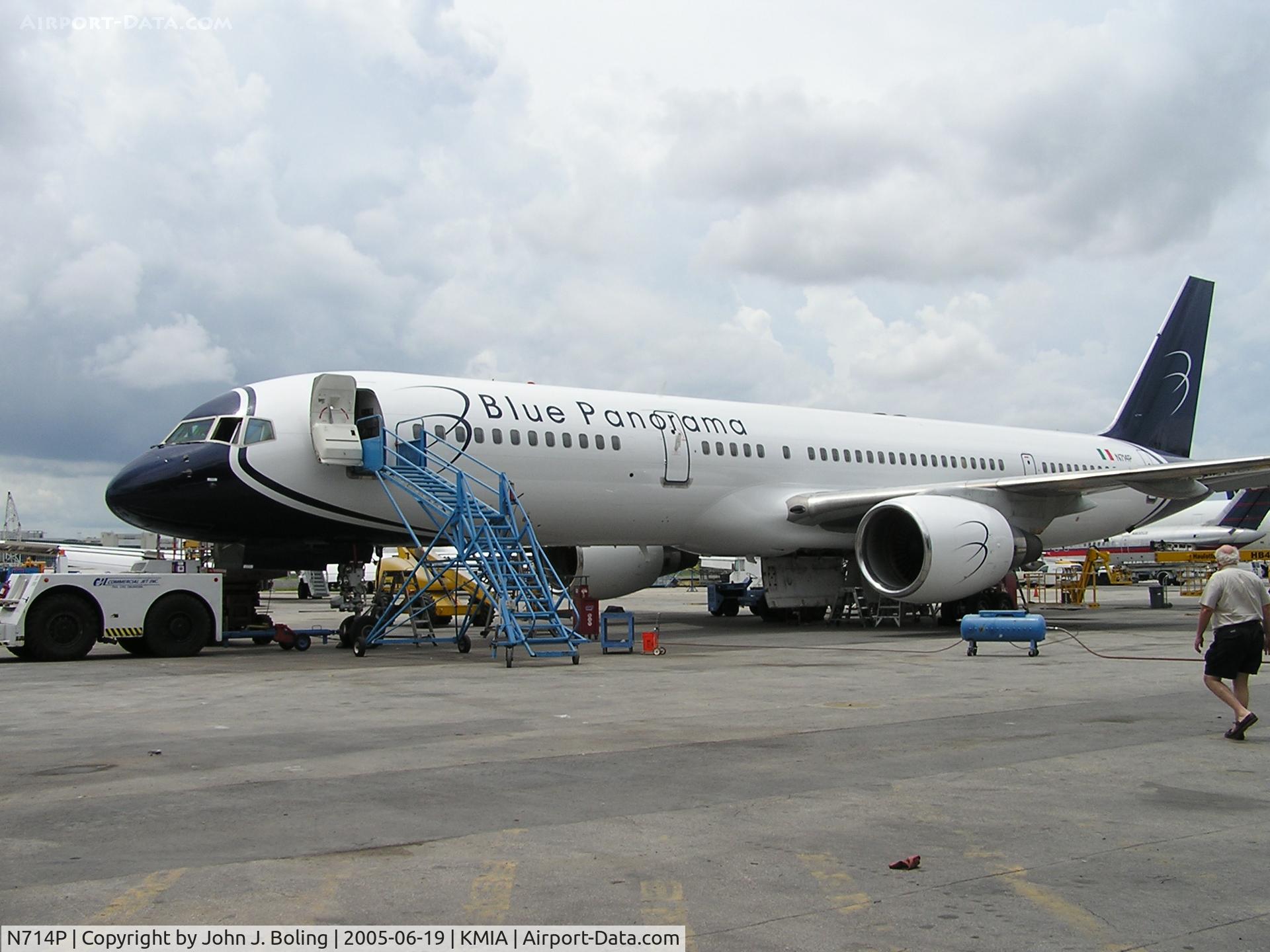 N714P, 1997 Boeing 757-231 C/N 28482, Test flight at KMIA after C check and paint