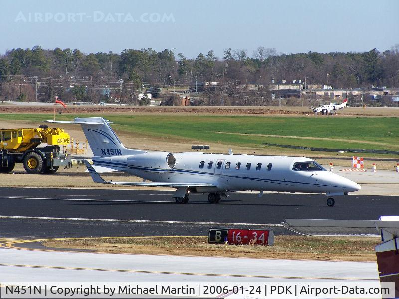N451N, Learjet Inc 45 C/N 230, Taxing past on going construction