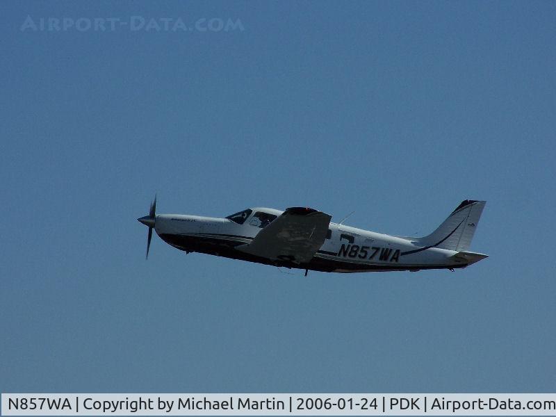 N857WA, 2004 Piper PA-32R-301T Turbo Saratoga C/N 3257355, Departing PDK - Gear Up!