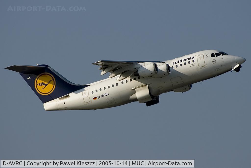 D-AVRG, 1995 British Aerospace Avro 146-RJ85 C/N E.2266, after take-off