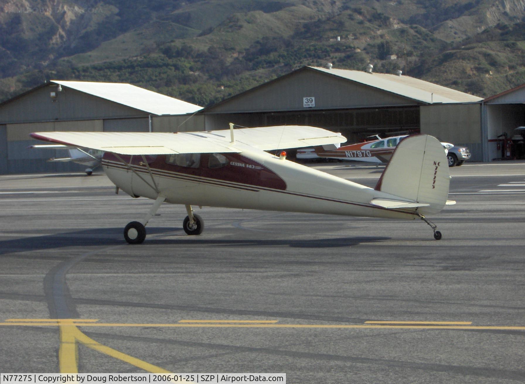 N77275, 1946 Cessna 140 C/N 11488, 1946 Cessna 140, Taxi to Runway 22
