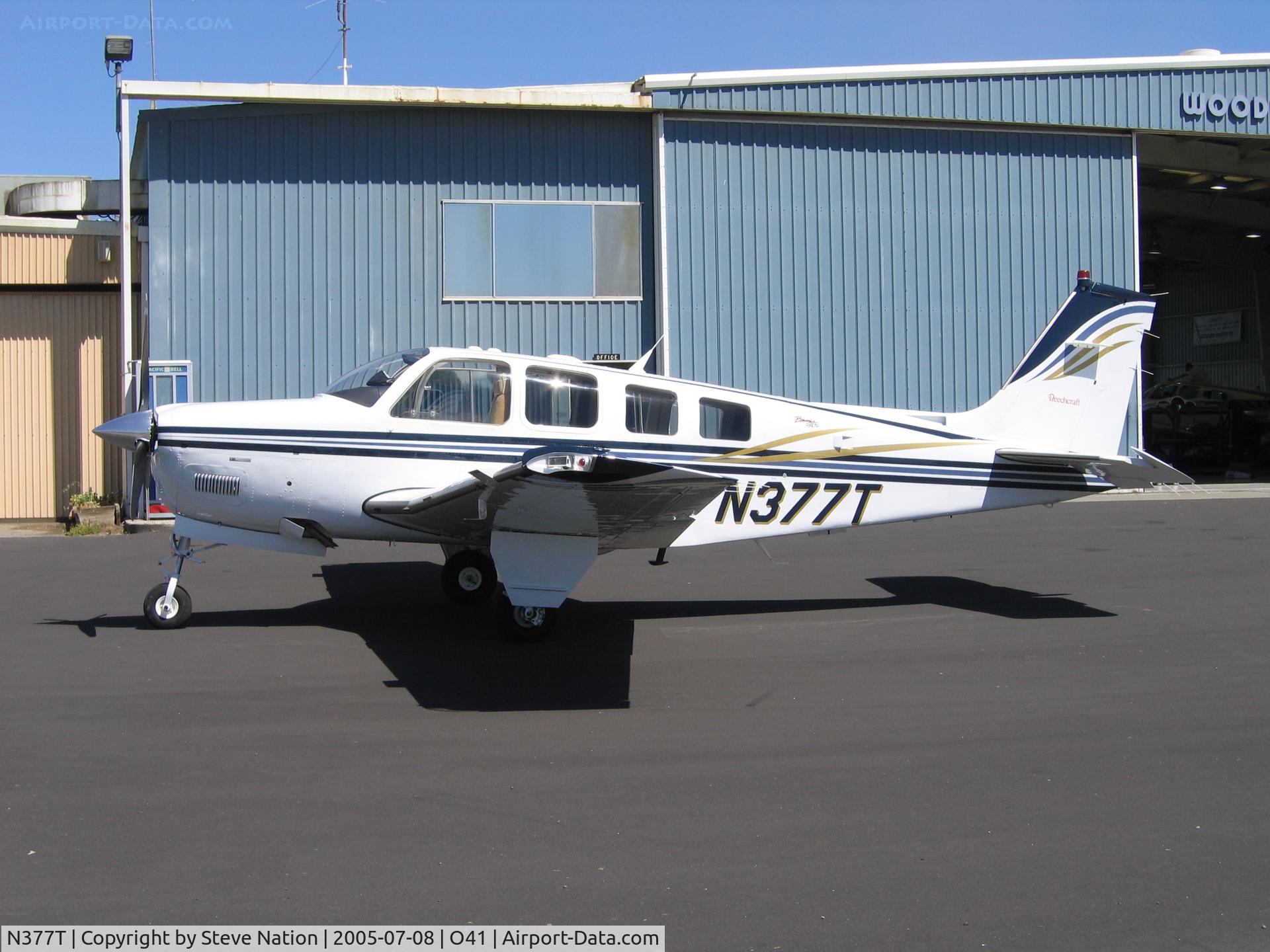 N377T, 2001 Raytheon Aircraft Company A36 Bonanza C/N E-3416, 2005 Raytheon- Beech A36 Bonanza at Watts Airport, Woodland, CA