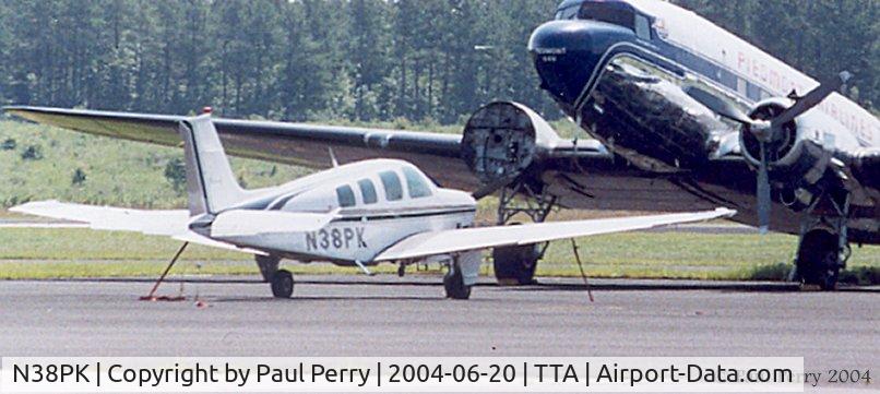 N38PK, 1987 Beech B36TC Bonanza C/N EA-467, Parked with some pretty heady company, even if N44V is one engine short