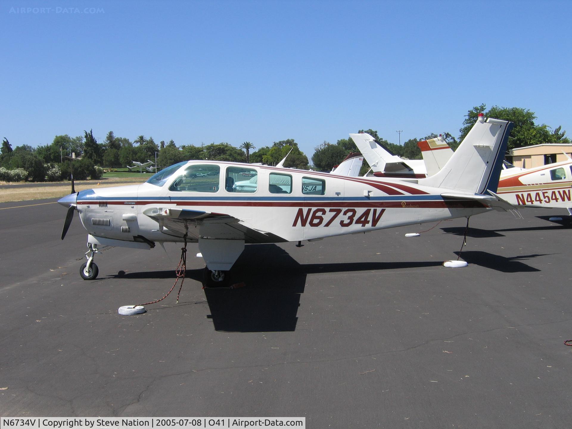 N6734V, 1983 Beech B36TC Bonanza C/N EA-381, 1980 Beech 36TC Bonanza at Woodland-Watts Airport, CA