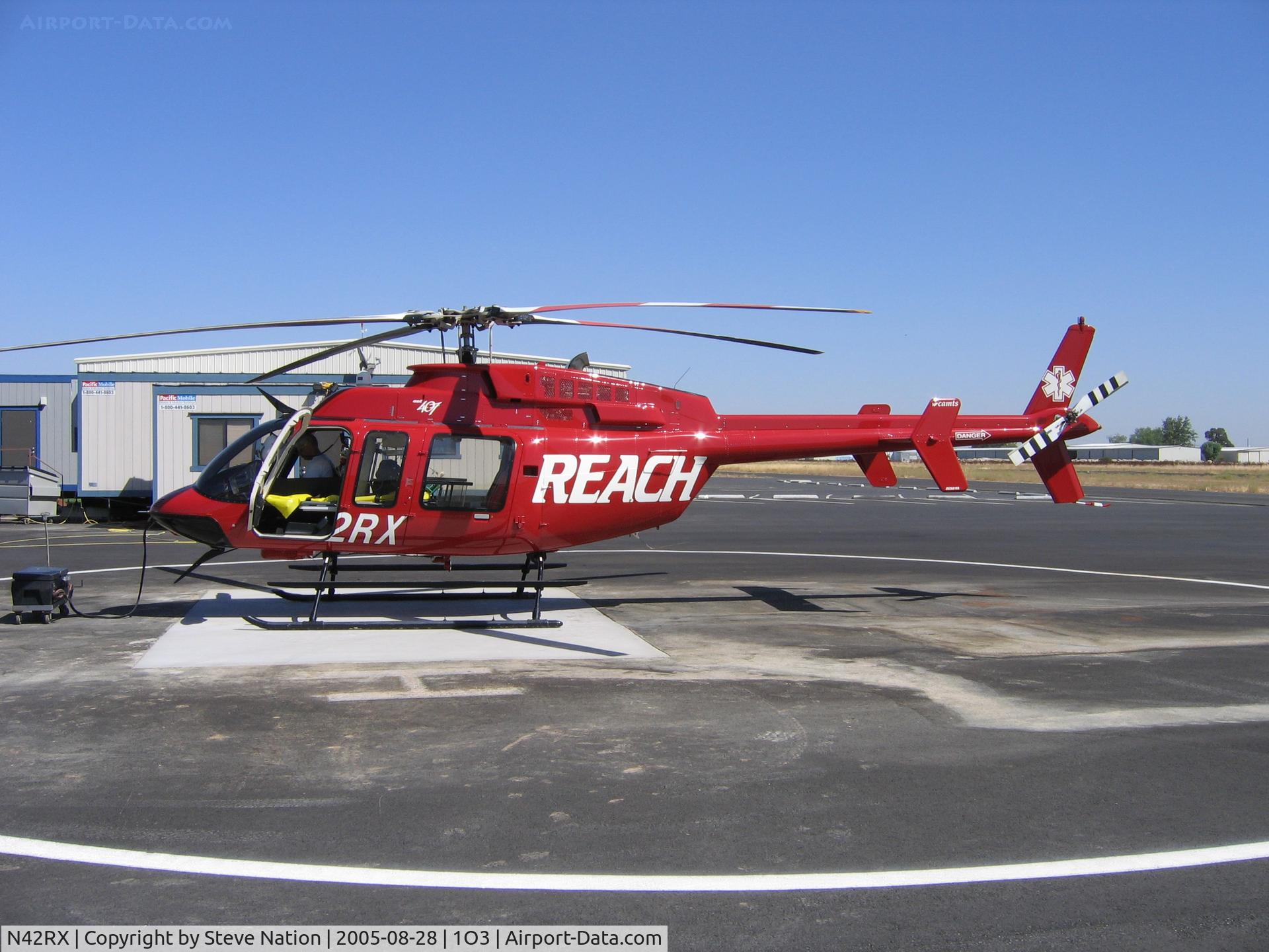 N42RX, 1998 Bell 407 C/N 53290, REACH (Medi-Plane) 1998 Bell 407 at  Lodi Airport, CA