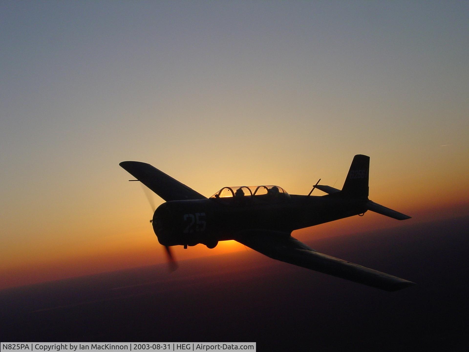 N825PA, 1974 Nanchang CJ-6A C/N 2951258, Nanchang N825PA Racing Sunset, Overhead Herlong Field, JAX, FL