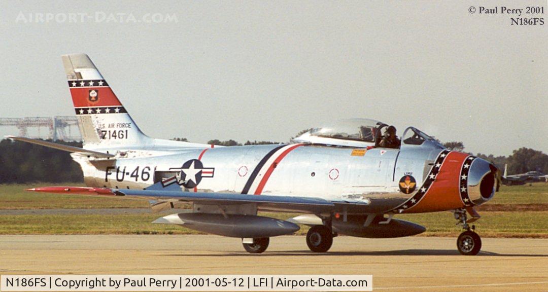 N186FS, 1956 Canadair CL-13B Sabre 6 C/N 1461, Taxiing back, gleaming and roaring