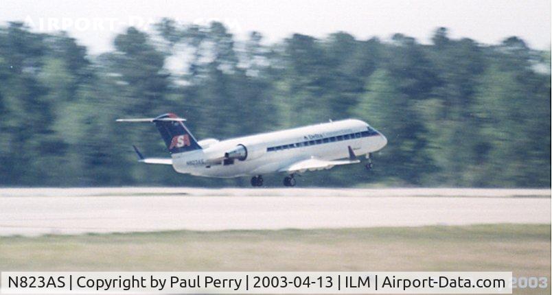 N823AS, 1997 Canadair CRJ-200ER (CL-600-2B19) C/N 7196, And she's off!!