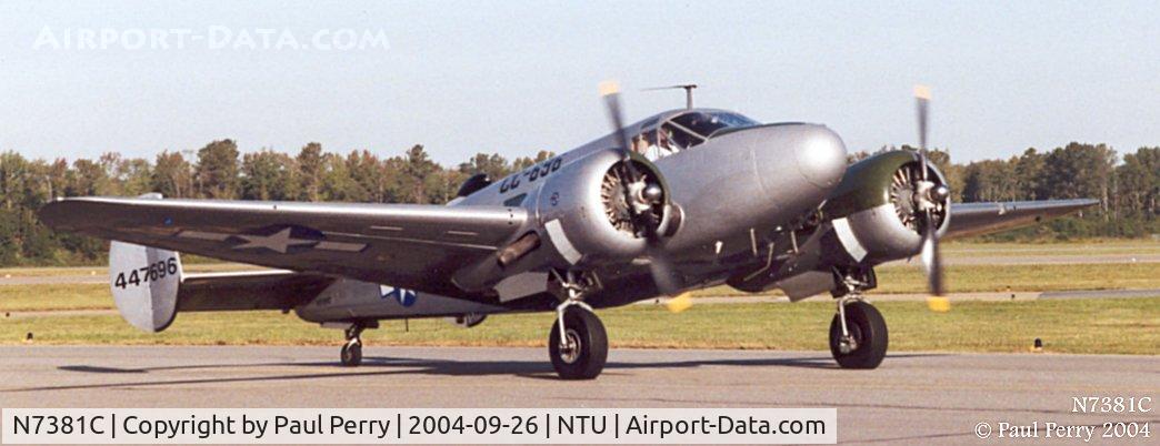 N7381C, 1944 Beech C18S C/N 8104, Clean as a whistle, and still going strong after all these years