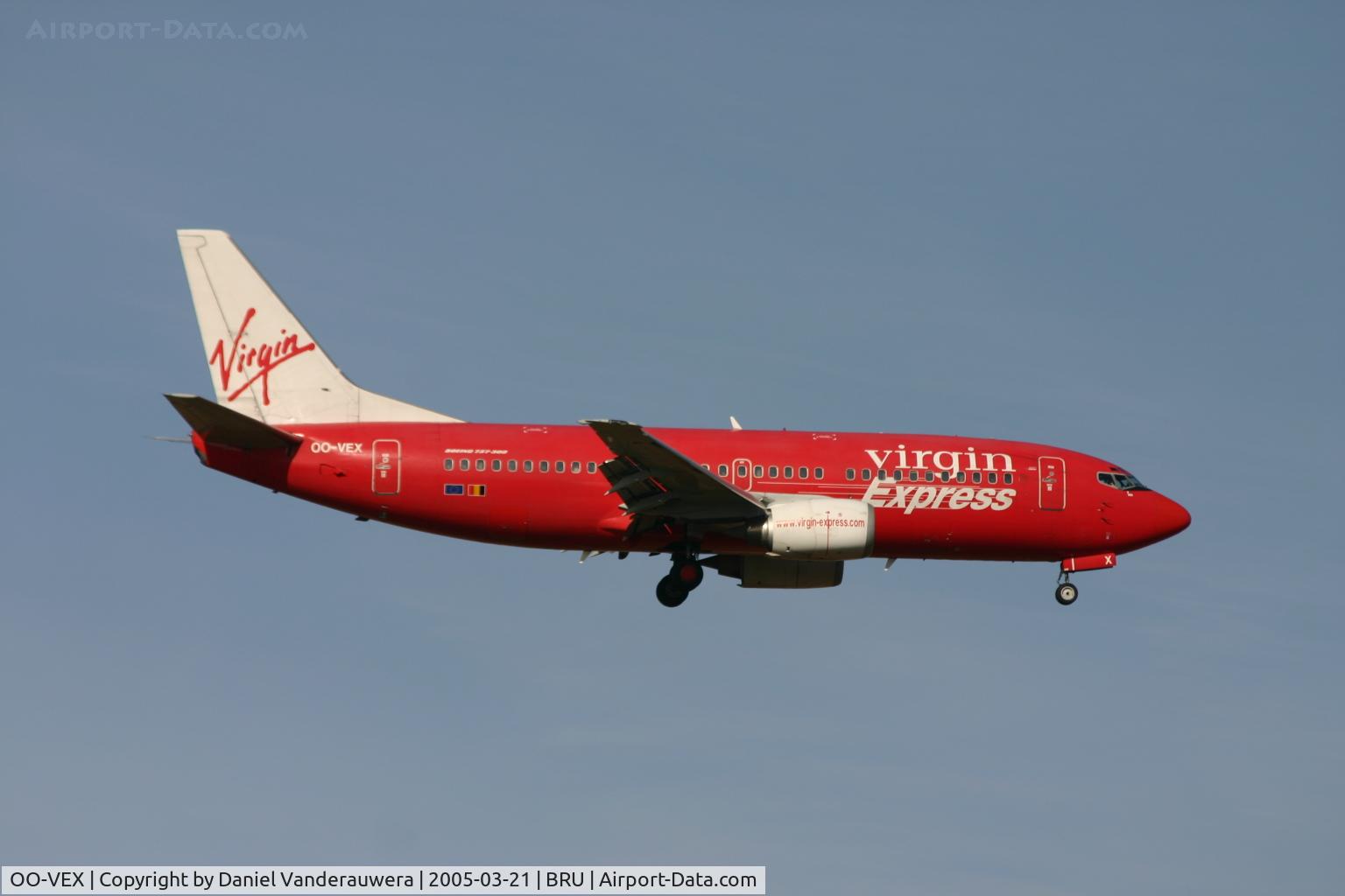 OO-VEX, 1997 Boeing 737-36N C/N 28670, former colours - no winglets