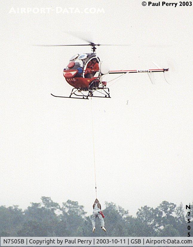 N7505B, 1985 Schweizer 300C (269C) C/N S1205, Otto the Helicopter, giving Charlie Kulp a lift